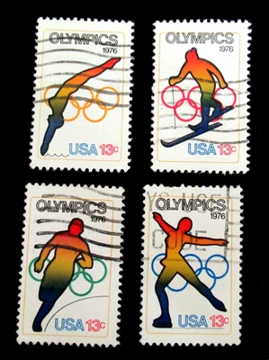 US Stamps Scott 1695-98 Olympic Games Issue 13 Cent Set of 4 Used NG 1976 - Image 1 of 2