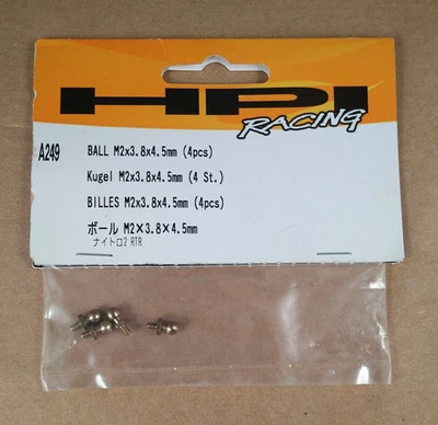 New HPI Racing A249 Ball M2x3.8x4.5mm RC Car Parts - Image 1 of 3