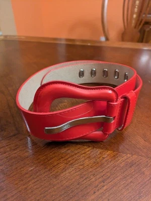 Leatherock красный лакированная кожа заявление ремень широкий отличный размер S/M - Изображение 1 из 4