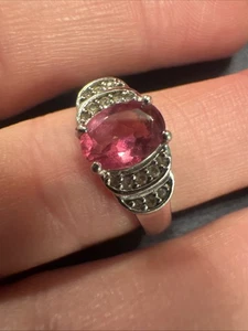 Anillo Topacio Rosa Esterlina TGGC Talla 7 625 - Imagen 1 de 4