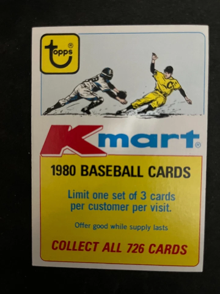 1980 年 Topps 棒球零售促销卡 Kmart 版本罕见 NrMt — 第 1/2 张图片