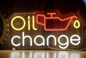 Ölwechsel Leuchtreklame Garage Auto LED Schilder für Wanddeko Auto Reparatur Sh... - Bild 1 von 3