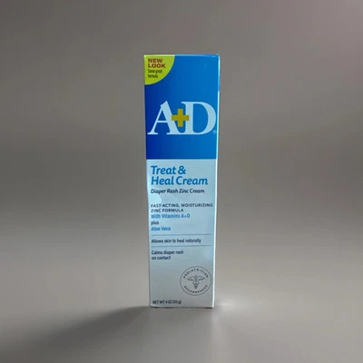 Crema medicada para la dermatitis del pañal A+D Treat & Heal con zinc, cuidado de la piel del bebé, 4 oz. Foto 1 de 3