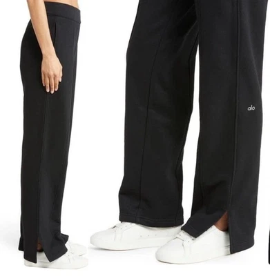 ALO Pants Black High Waist Free Time Straight Leg Sweatpants Yoga Womens XS - Image 1 of 4