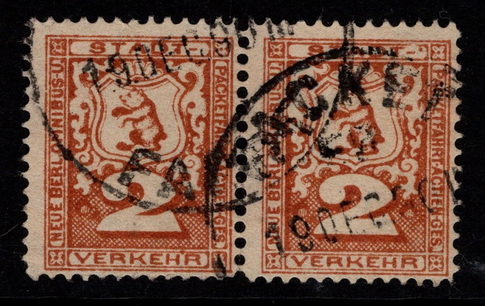 Berlin Local Post 1890s 2p Pair Used (Large Numeral) - S45875 - Image 1 of 1