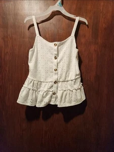 Girls Peplum Eyelet Top Size 12/14 - Picture 1 of 3