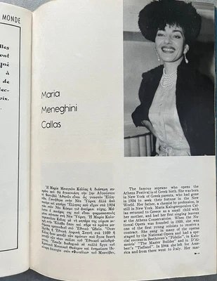 Rare, 1957, Orig. Vintage Athens Festival Program, Maria Callas, Opera, Greece - Image 1 of 4