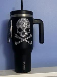 Hydrapeak Voyager 40oz Rhinestone Bling Skull Black Stainless Steel Tumbler - Picture 1 of 4