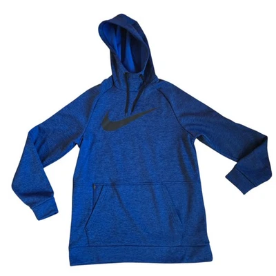 Мужская толстовка с капюшоном Nike средний размер синяя толстовка Therma Fit Center Swoosh логотип толстовка - Изображение 1 из 4