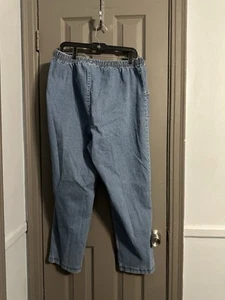 Croft & Barrow Women’s Plus 2X Pull-On Stretch Denim Pants Blue Elastic Waist - Picture 1 of 6