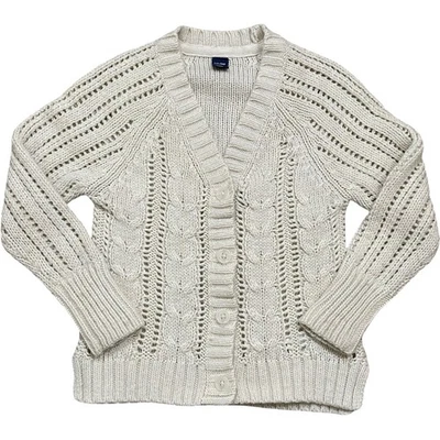 Baby Gap Toddler Girls Cream Cable Knit Cardigan Sweater 5 Years Fisherman - Image 1 of 4