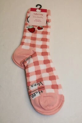 Calcetines Vera Bradley HELLO KITTY GINGHAM Rosa Blanco Calcetines Crew Nuevos con Etiquetas Foto 1 de 4