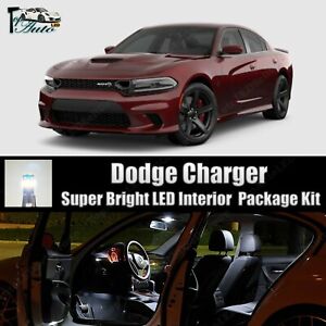 White LED Lights Interior Package Kit for 2015 - 2017 2018 2019 Dodge Charger