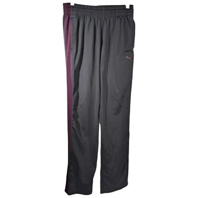 Pantalones deportivos Puma para hombre medianos gris oscuro púrpura a rayas con cordón pantalones de calentamiento Foto 1 de 4