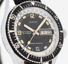 Dorset Divers Watch Mens Vintage 1970 25J Working Original Black Dial Automatic