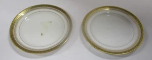 2 T&V Limoges Greek Key Gold Trim Plates 5.75" - Picture 1 of 5