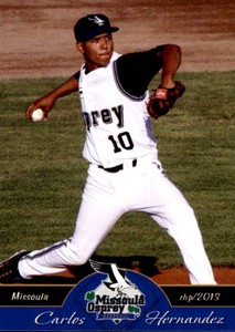 2013 Missoula Osprey Grandstand #13 Carlos Hernandez Dominican Republic DR Card