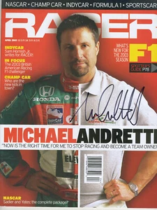 Revista Michael Andretti Autografiada Racer Abril 2003 - Imagen 1 de 1