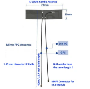Antenne d'ordinateur portable MHF4 LTE/GPS WWAN SIMCOM, Quectel, Fibocom, Sierra sans fil - Photo 1/1