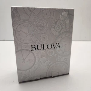 Bulova Hampton Wood Brown Cherry Stain Analog Tabletop Clock B5401 - Picture 1 of 5