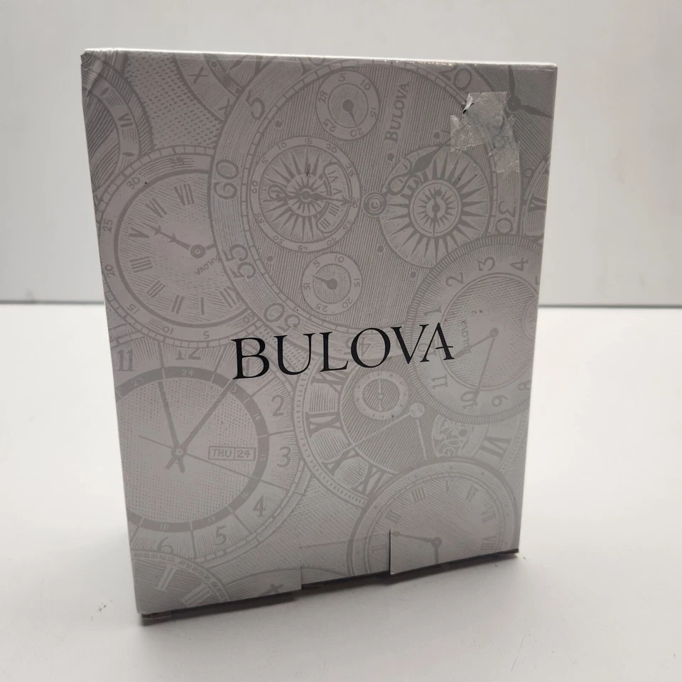 Bulova Hampton Wood Brown Cherry Stain Analog Tabletop Clock B5401 - Image 1 of 4