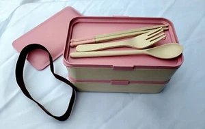 Bento Box Original New in Box Pink & White - Picture 1 of 6