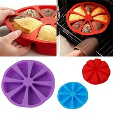 8-Triangle Round Silicone Cake Pan Tins Muffin Pizza Mould Baking Tray Mold