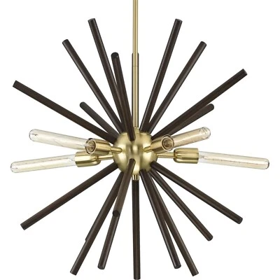 Progress Lighting Thorpe 5 Light Mid-Century Chandelier Satin Brass P400270-012 - Image 1 of 4
