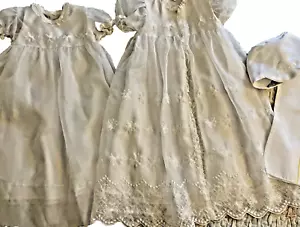 Abito battesimo battesimo vestito Phyllis bambino bianco avorio pizzo floreale vintage - Foto 1 di 12