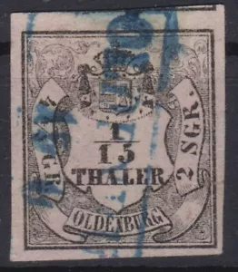 == AD Oldenburg Mi. 3 Tipo I gesto. "R1 ""Franco"", Kat. 100 € == - Imagen 1 de 1
