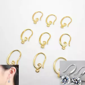 10PCS NEW DIY Jewelry Finding Gold Hook Earring Earwire Accessories Wholesale - Picture 1 of 3