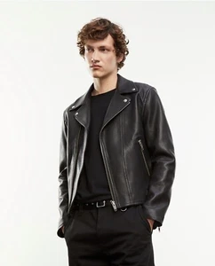 NWT The kooples Men’s padded  Black leather Jacket $995 Size XL - Picture 1 of 11