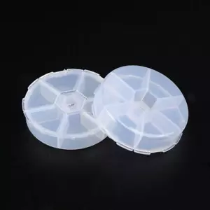 Caja de almacenamiento hexagonal de plástico con 6 espacios para cuentas - 78 mm (3,07") transparente - Imagen 1 de 3