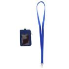 Zip PU Leather Vertical ID Badge Card Holder
