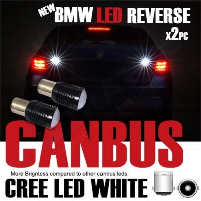 2x P21W 1156 Ba15s  REVERSE LED CANBUS ERROR FREE WHITE LIGHTS - Image 1 of 2