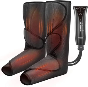 Fit King Leg and Foot Massager with Heat Calf Foot Air Compression Wraps Massage - Picture 1 of 9