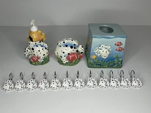Bath Accessories Tissue Box Cover SET 15 Beach Tropical Coastal Coral Reef - Picture 1 of 15