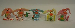 CONEJOS RAROS TOPS ZANAHORIA, 5 FIGURAS DE PVC MAIA & BORGES M+B, W.B, PORTUGAL, 1983. - Imagen 1 de 12