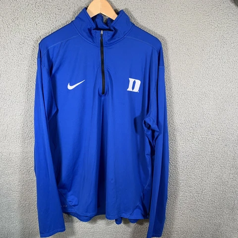Duke Blue Devils Jacket Mens XXL Blue Nike 1/4 Quarter Zip Pullover Cover
