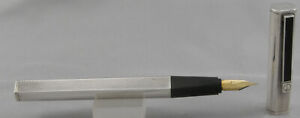 Dunhill by Montblanc Sterling Silver Barley Fountain Pen  -18kt Fine Nib -1980's
