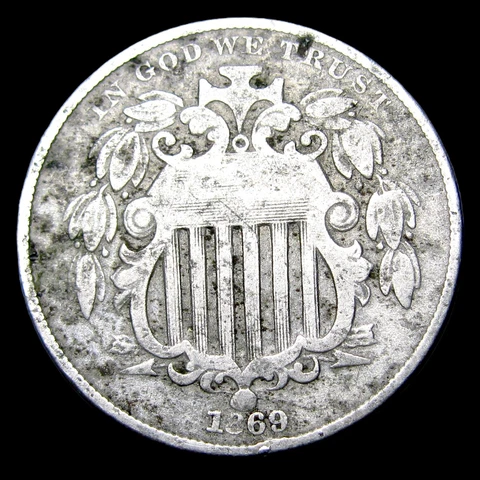 1869 Shield Nickel   ---- Nice Details Type Coin ---- #UU688 Cover