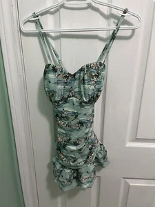 Hot Topic Disney Swimsuit Peter Pan Mermaid Lagoon S One-Piece Blue NEW WITH TAG - Bild 1 von 5