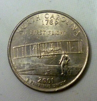 2001 D NORTH CAROLINA U.S. State Quarter 'Nice & Sharp Details'. - Image 1 of 2
