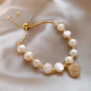 Baroque Summer Shell Freshwater Pearl Bracelet Ladies Beach Decor Jewelry Gift - Picture 1 of 6
