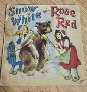 Snow White & Rose Red Antique Childrens Book 1929 Collectible Rare - Imagen 1 de 24