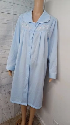 Bata Rosa Jazmín Azul Claro Vestido a Presión Salón Abrigo Talla XL  Foto 1 de 4