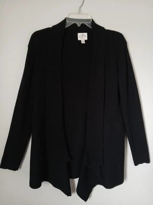 Cárdigan suéter manga larga negro talla XL St. Johns Bay para mujer frente abierto  Foto 1 de 4