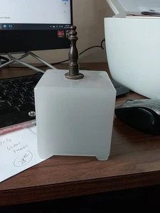 Square Frosted Milk Glass Art Deco Light Lamp Shade 3x3x3 - Picture 1 of 5
