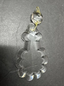 Pieza de lámpara colgante francesa transparente vintage de cristales, 3" usada - Imagen 1 de 12