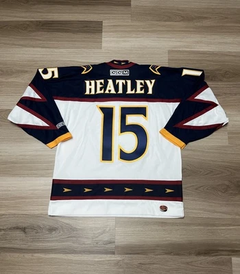 Camiseta deportiva nueva sin etiquetas de colección Atlanta Thrashers Dany Heatley #15 auténtica CCM de la NHL para hombres grande Foto 1 de 4
